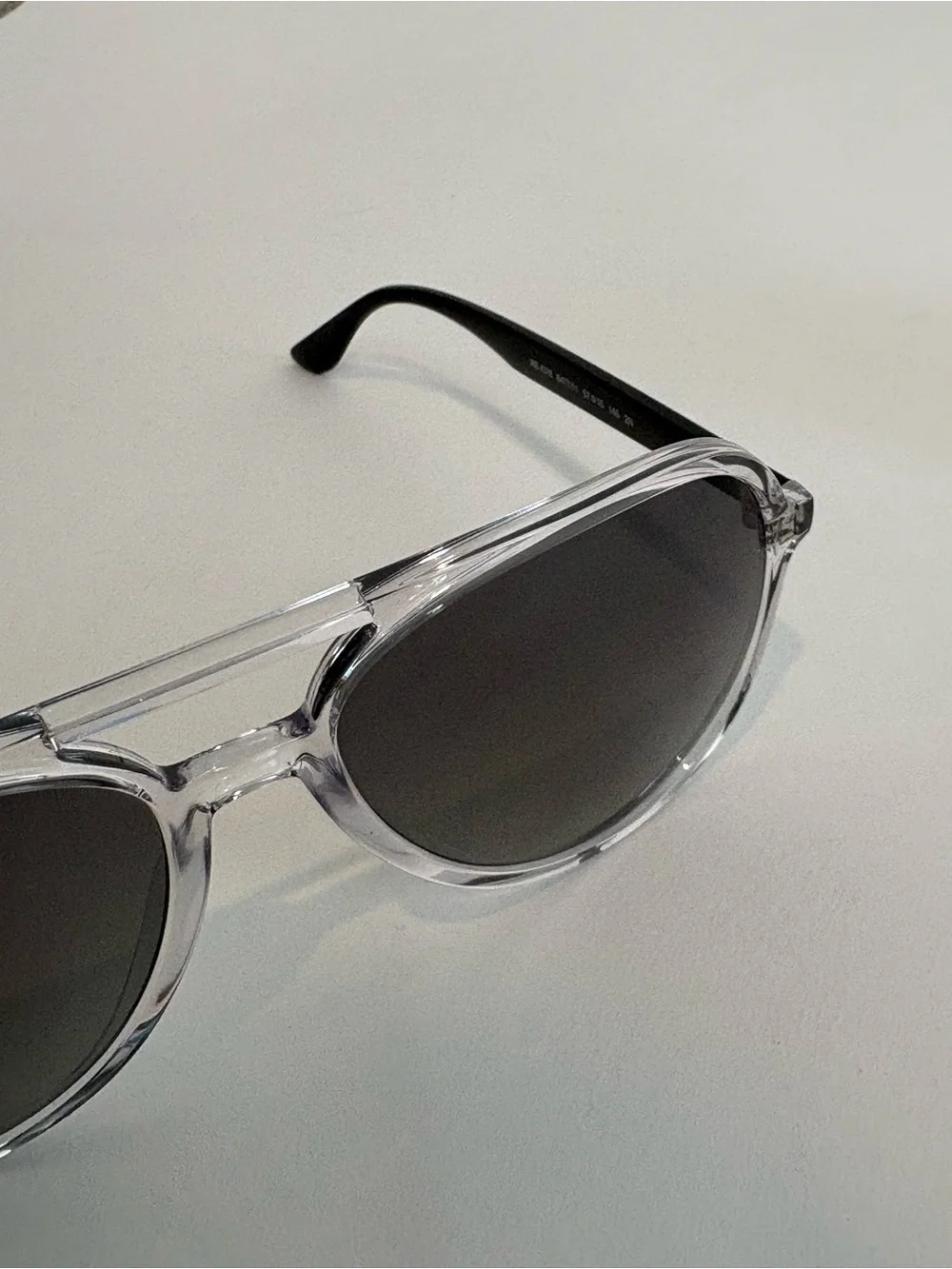 Ray Ban Aviator RB 4376 6477/11 57-16 145 2N Sunglasses Black, Clear Frame